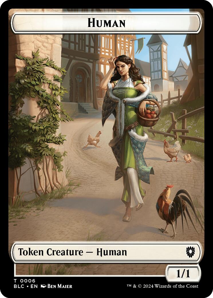 Human // Soldier Double-Sided Token [Bloomburrow Commander Tokens] | Pegasus Games WI