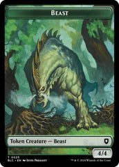 Cat // Beast (025) Double-Sided Token [Bloomburrow Commander Tokens] | Pegasus Games WI