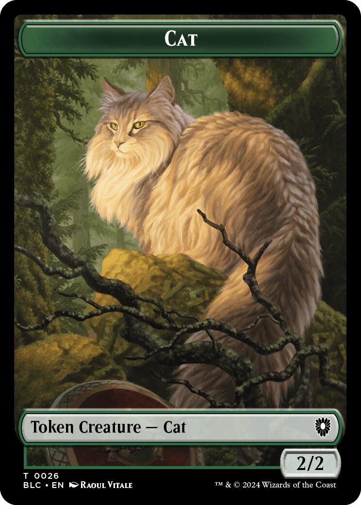 Cat // Beast (025) Double-Sided Token [Bloomburrow Commander Tokens] | Pegasus Games WI