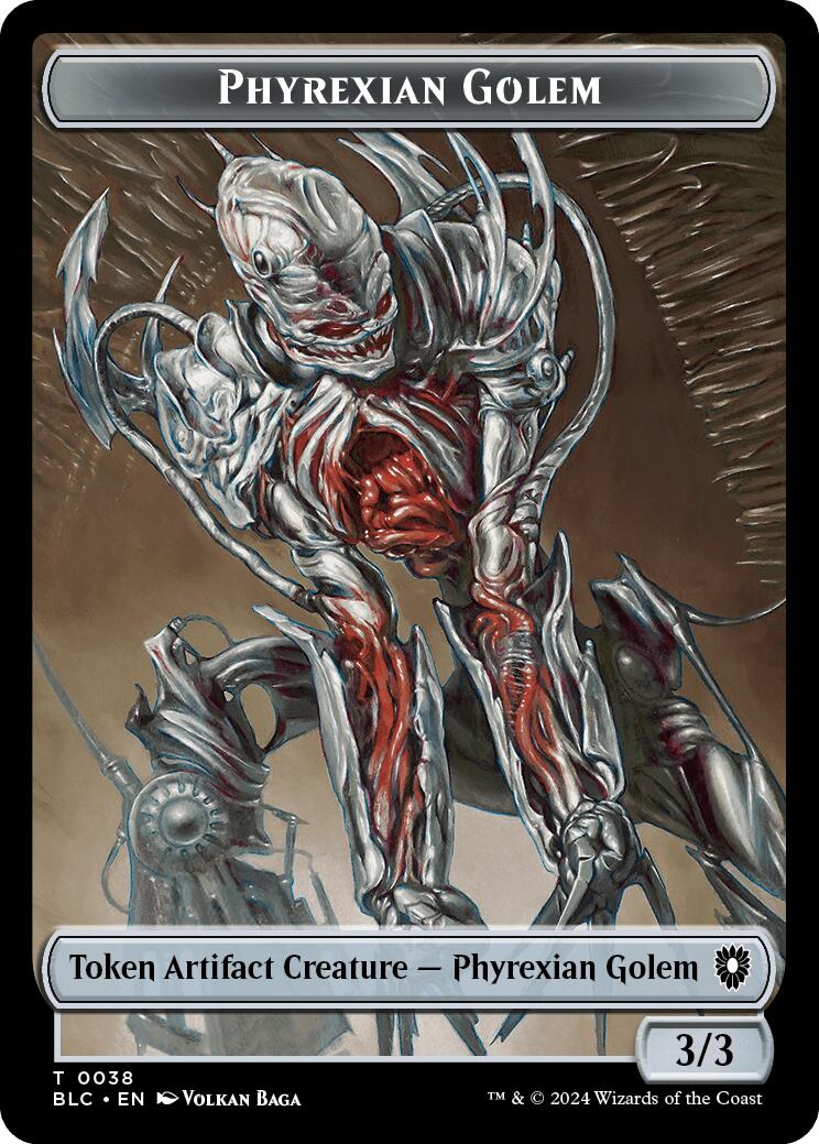 Phyrexian Golem // Faerie Double-Sided Token [Bloomburrow Commander Tokens] | Pegasus Games WI