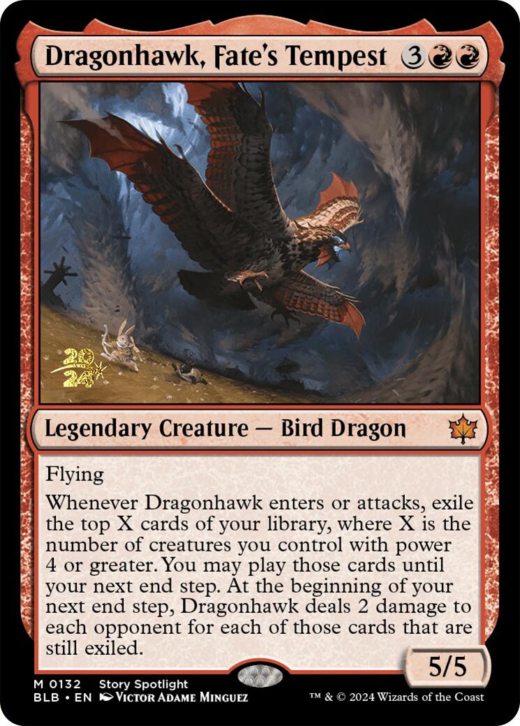 Dragonhawk, Fate's Tempest [Bloomburrow Prerelease Promos] | Pegasus Games WI