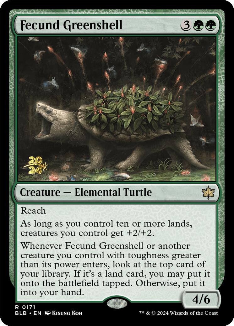 Fecund Greenshell [Bloomburrow Prerelease Promos] | Pegasus Games WI