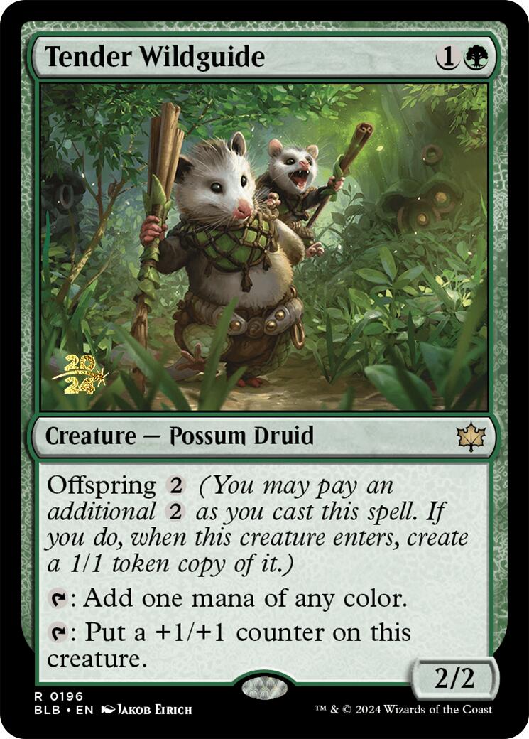 Tender Wildguide [Bloomburrow Prerelease Promos] | Pegasus Games WI