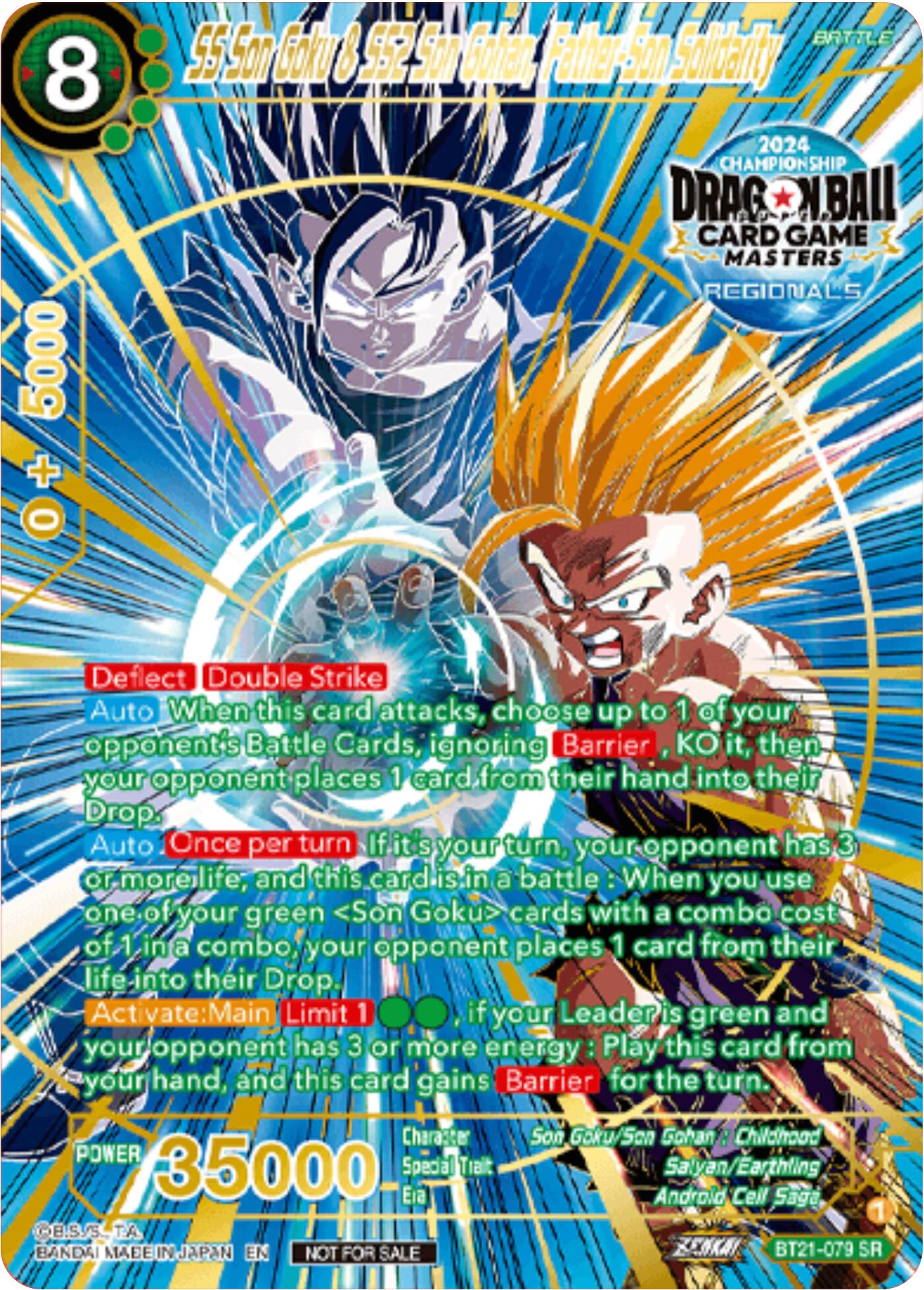 SS Son Goku & SS2 Son Gohan, Father-Son Solidarity (Championship 2024 Top 16 Alternate Art Vol.2) (BT21-079) [Tournament Promotion Cards] | Pegasus Games WI