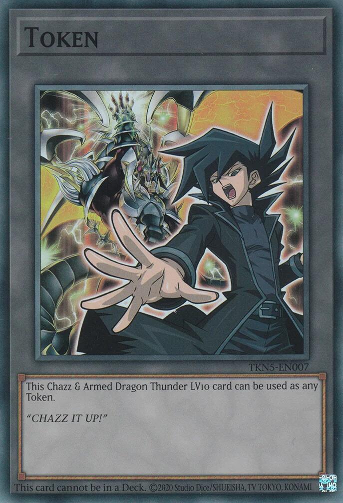 Token: Chazz & Armed Dragon Thunder LV10 [TKN5-EN007] Super Rare | Pegasus Games WI