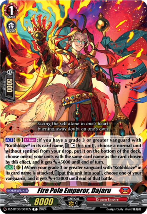 Fire Pole Emperor, Dajaru (DZ-BT03/087EN) [Dimensional Transcendence] | Pegasus Games WI