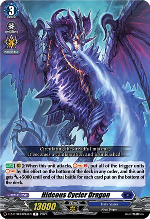 Hideous Cycler Dragon (DZ-BT03/094EN) [Dimensional Transcendence] | Pegasus Games WI