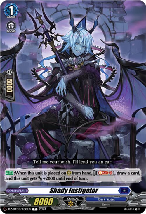 Shady Instigator (DZ-BT03/100EN) [Dimensional Transcendence] | Pegasus Games WI