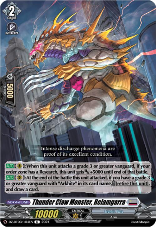 Thunder Claw Monster, Relamgarra (DZ-BT03/104EN) [Dimensional Transcendence] | Pegasus Games WI