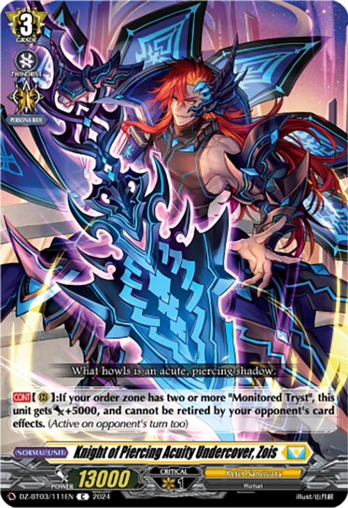 Knight of Piercing Acuity Undercover, Zois (DZ-BT03/111EN) [Dimensional Transcendence] | Pegasus Games WI