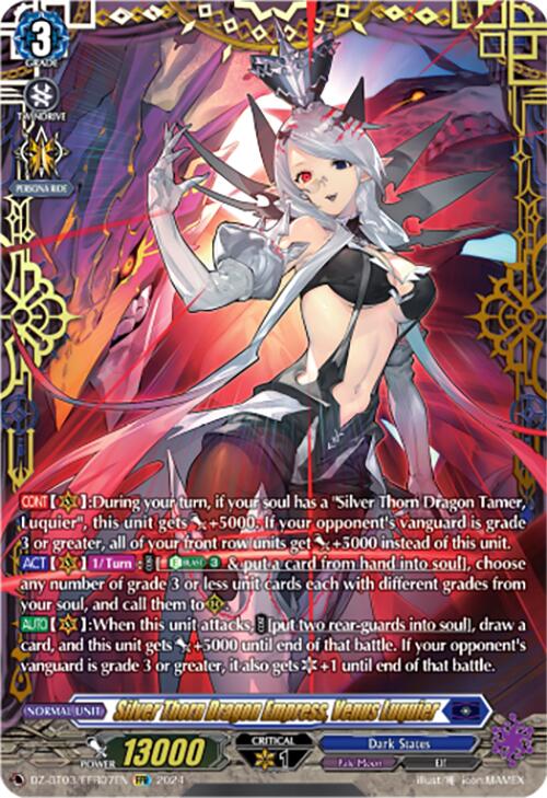 Silver Thorn Dragon Empress, Venus Luquier (DZ-BT03/FFR07EN) [Dimensional Transcendence] | Pegasus Games WI