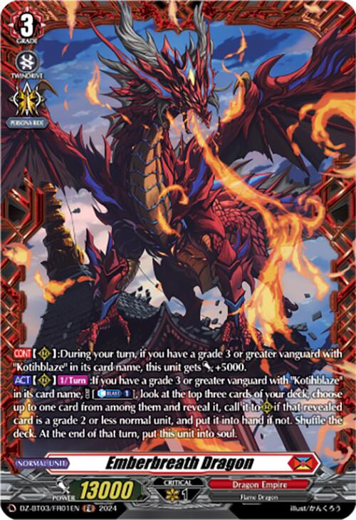 Emberbreath Dragon (DZ-BT03/FR01EN) [Dimensional Transcendence] | Pegasus Games WI