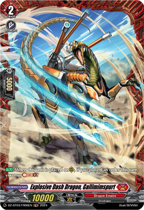Explosive Dash Dragon, Gallimimspurt (DZ-BT03/FR06EN) [Dimensional Transcendence] | Pegasus Games WI
