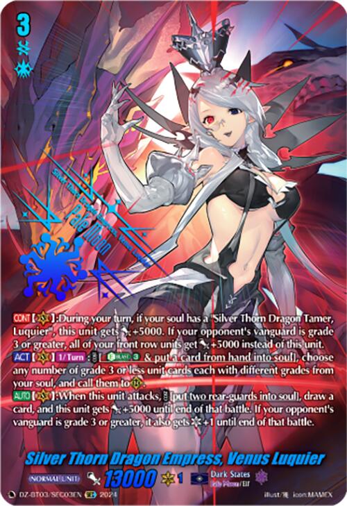 Silver Thorn Dragon Empress, Venus Luquier (DZ-BT03/SEC03EN) [Dimensional Transcendence] | Pegasus Games WI
