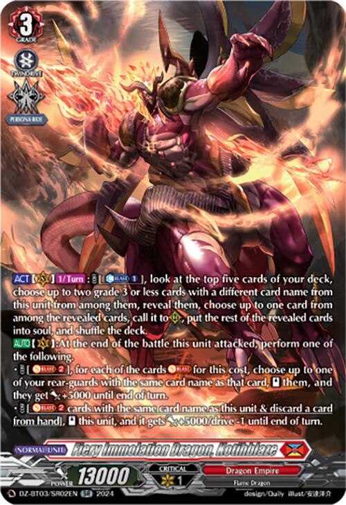 Fiery Immolation Dragon, Kotihblaze (DZ-BT03/SR02EN) [Dimensional Transcendence] | Pegasus Games WI