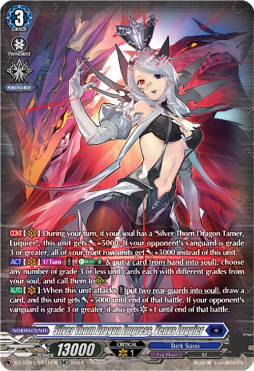 Silver Thorn Dragon Empress, Venus Luquier (DZ-BT03/SR11EN) [Dimensional Transcendence] | Pegasus Games WI