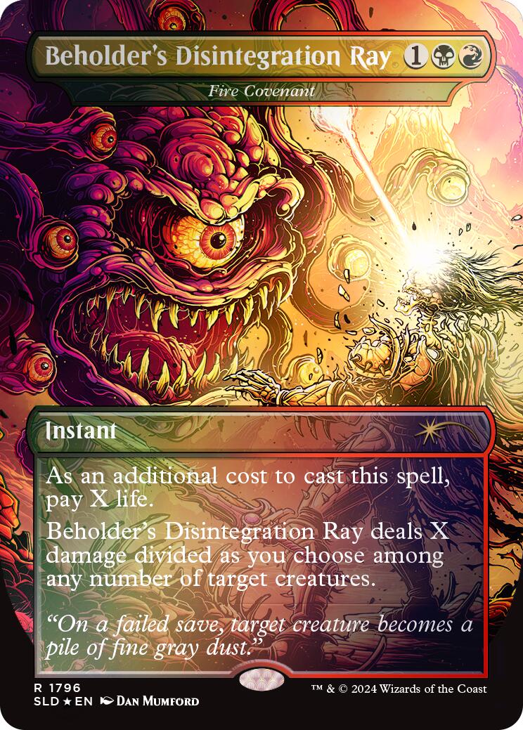 Beholder's Disintegration Ray - Fire Covenant (Rainbow Foil) [Secret Lair Drop Series] | Pegasus Games WI