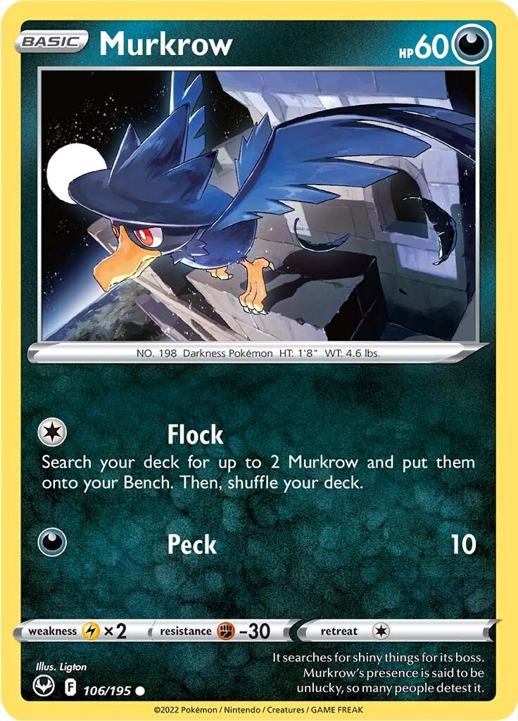 Murkrow (106/195) [Sword & Shield: Silver Tempest] | Pegasus Games WI