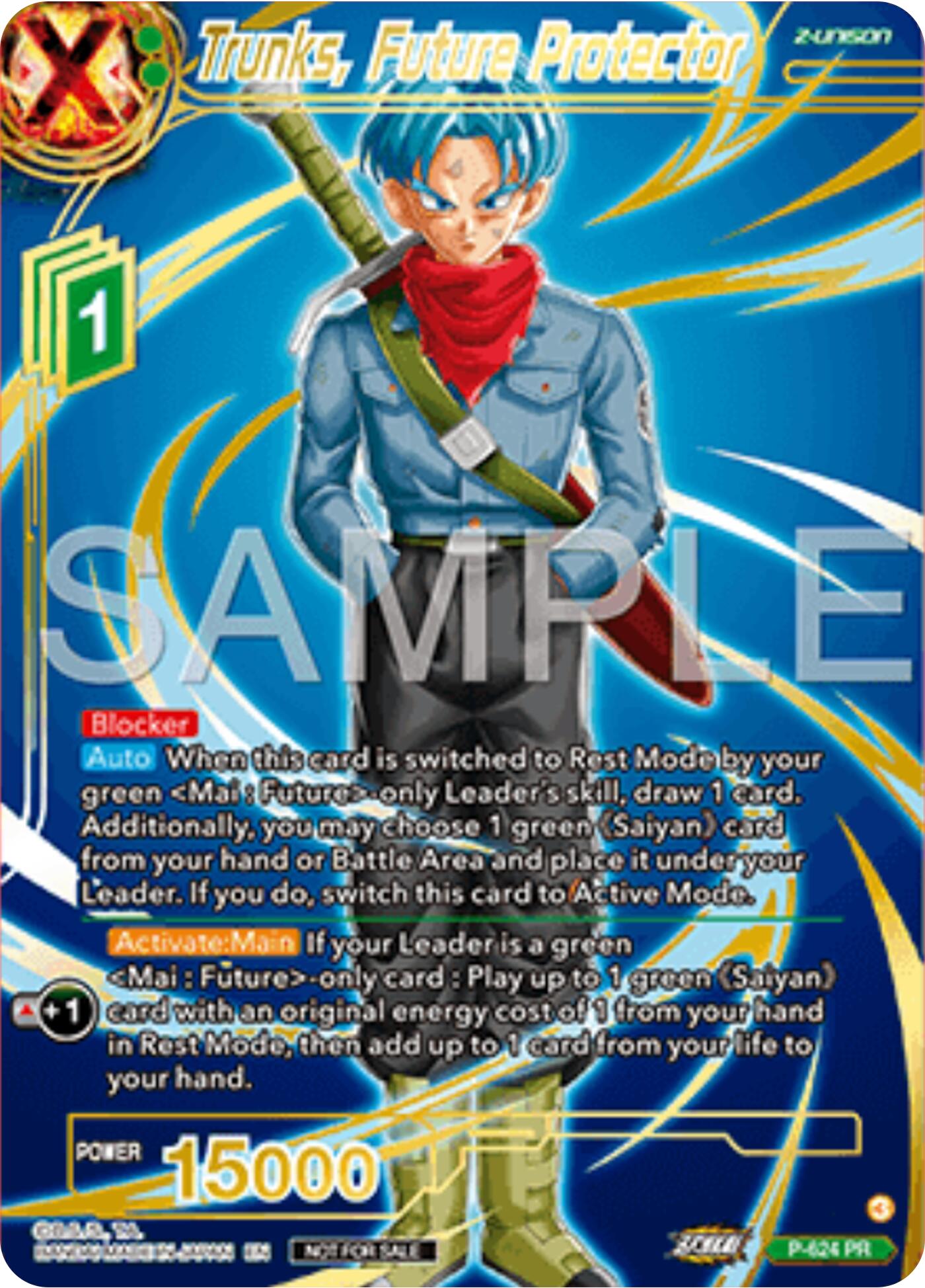 Trunks, Future Protector (Gold Stamped) (P-424) [Promotion Cards] | Pegasus Games WI