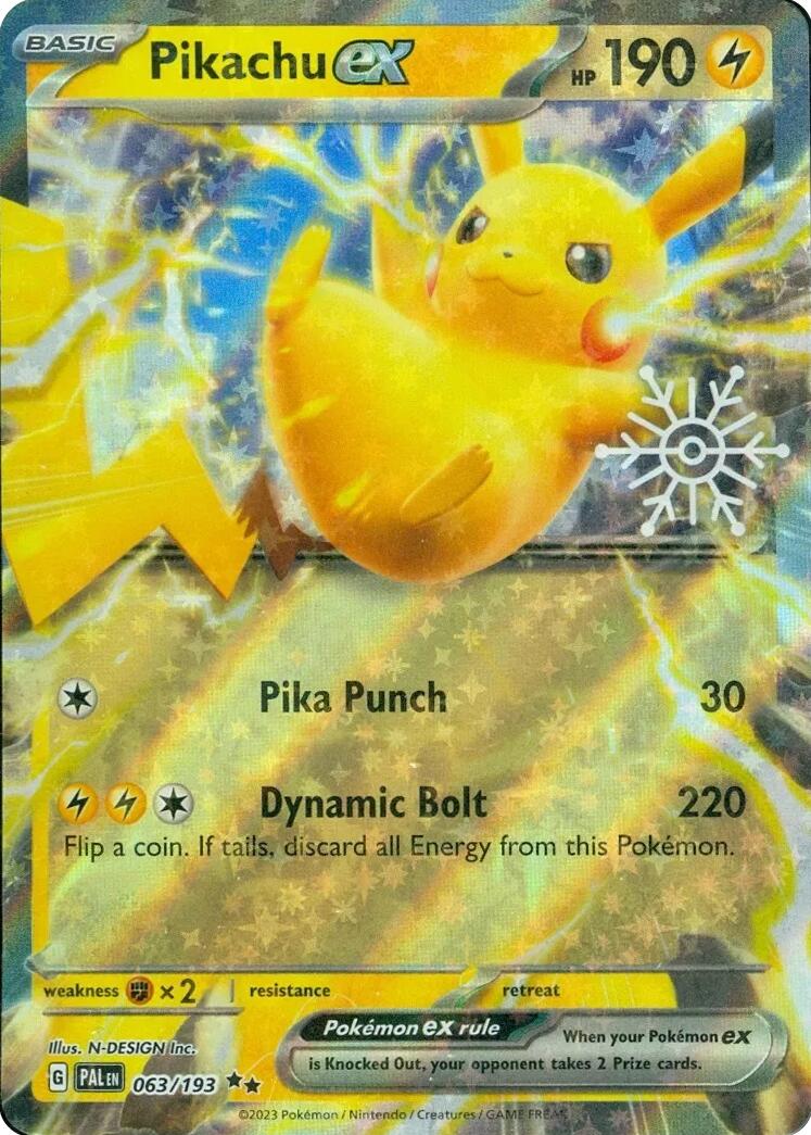 Pikachu ex (063/193) (Holiday Calendar) [Miscellaneous Cards] | Pegasus Games WI