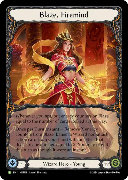 Blaze, Firemind [HER118] (Promo)  Cold Foil | Pegasus Games WI