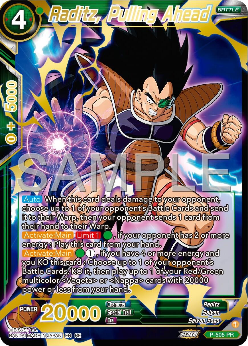 Raditz, Pulling Ahead (Reprint) (P-505) [Premium 7th Anniversary Box 2024] | Pegasus Games WI