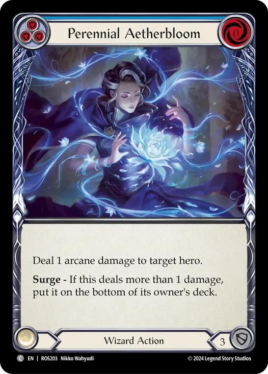 Perennial Aetherbloom (Blue) [ROS203] (Rosetta)  Rainbow Foil | Pegasus Games WI