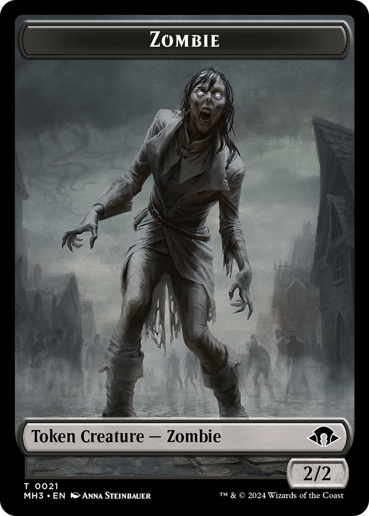 Zombie // Energy Reserve Double-Sided Token [Modern Horizons 3 Tokens] | Pegasus Games WI