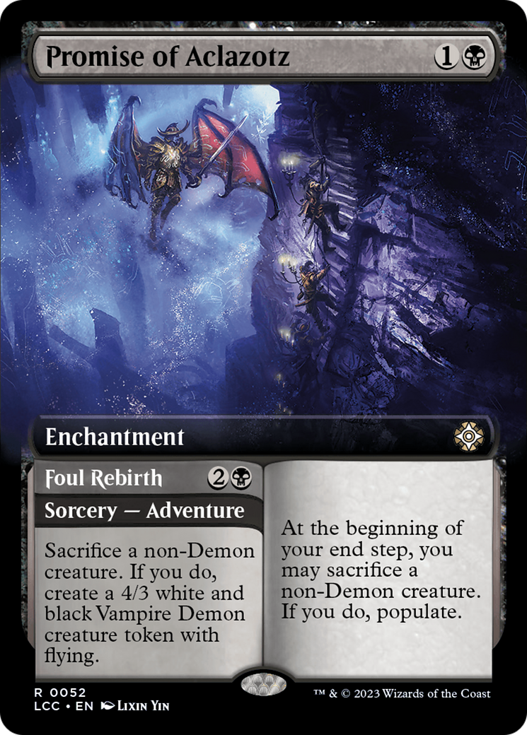 Promise of Aclazotz // Foul Rebirth (Extended Art) [The Lost Caverns of Ixalan Commander] | Pegasus Games WI
