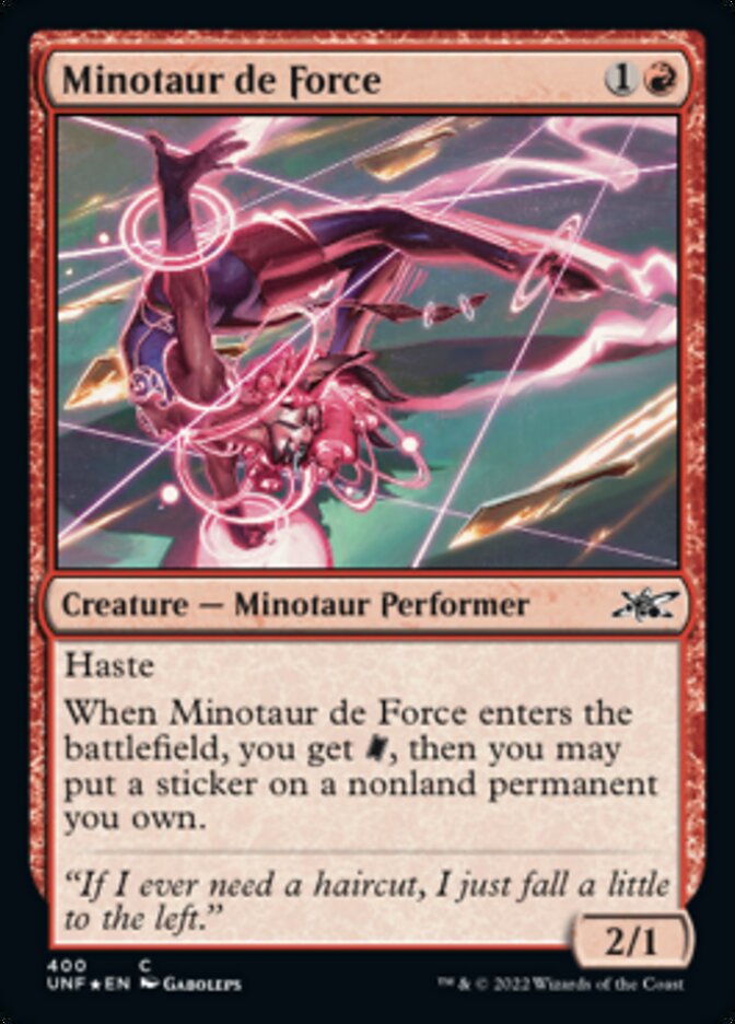 Minotaur de Force (Galaxy Foil) [Unfinity] | Pegasus Games WI