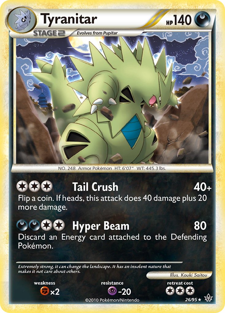 Tyranitar (26/95) (Theme Deck Exclusive) [HeartGold & SoulSilver: Unleashed] | Pegasus Games WI