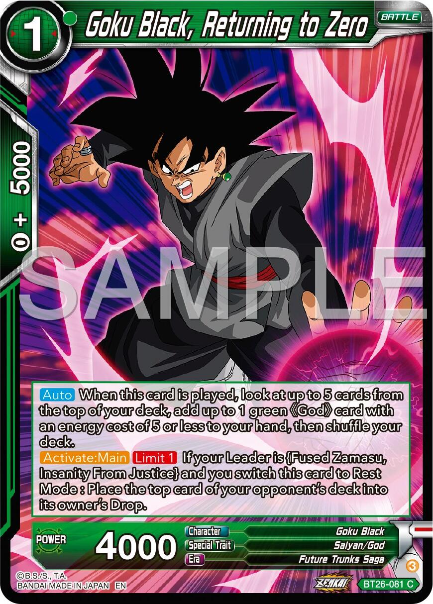 Goku Black, Returning to Zero (BT26-081) [Ultimate Advent] | Pegasus Games WI