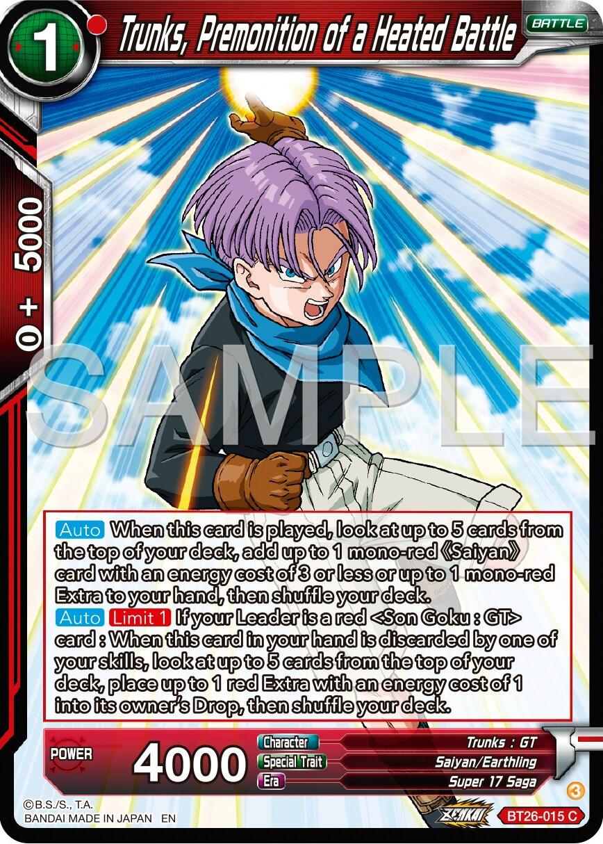 Trunks, Premonition of a Heated Battle (BT26-015) [Ultimate Advent] | Pegasus Games WI