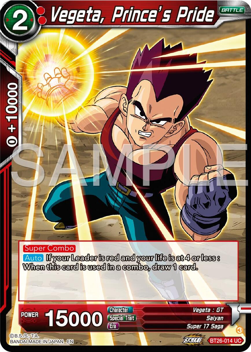 Vegeta, Prince's Pride (BT26-014) [Ultimate Advent] | Pegasus Games WI