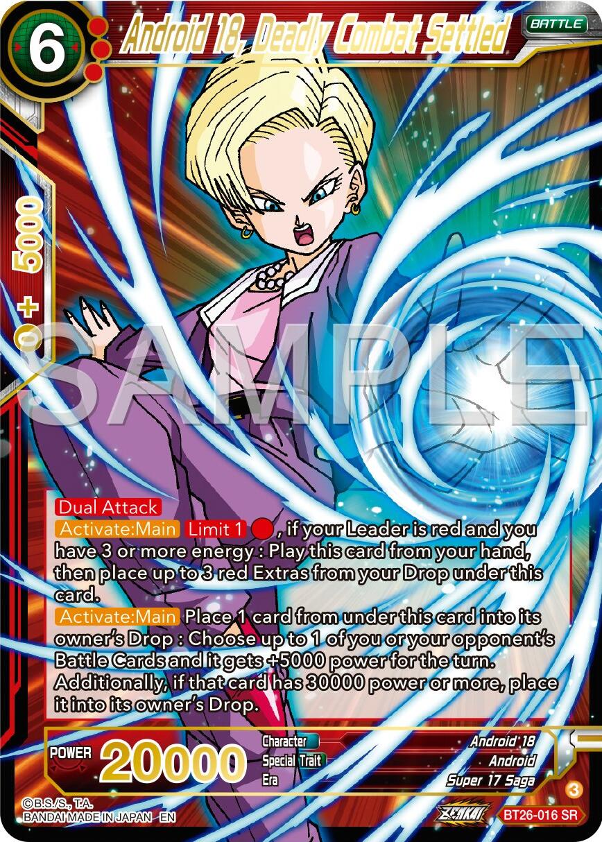 Android 18, Deadly Combat Settled (Bt26-016) [Ultimate Advent] | Pegasus Games WI