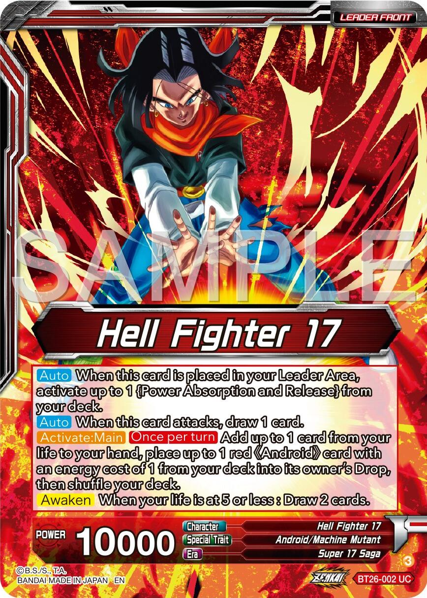 Hell Fighter 17 // Super 17, Anti-Saiyan Killing Machine (BT26-002) [Ultimate Advent] | Pegasus Games WI