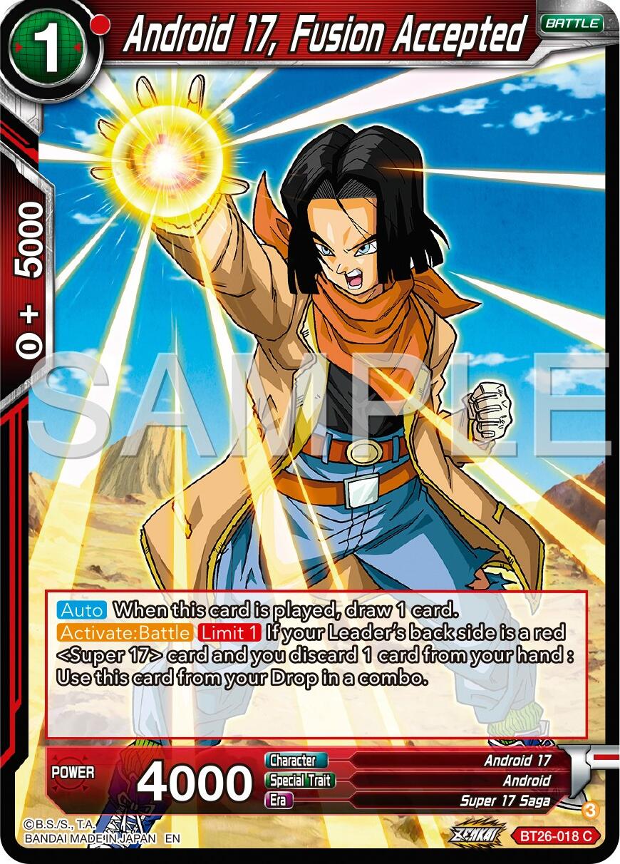 Android 17, Fusion Accepted (BT26-018) [Ultimate Advent] | Pegasus Games WI