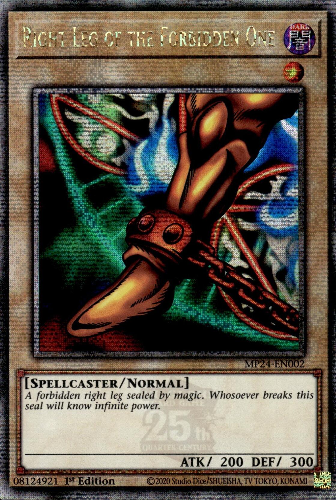 Right Leg of the Forbidden One [MP24-EN002] Quarter Century Secret Rare | Pegasus Games WI