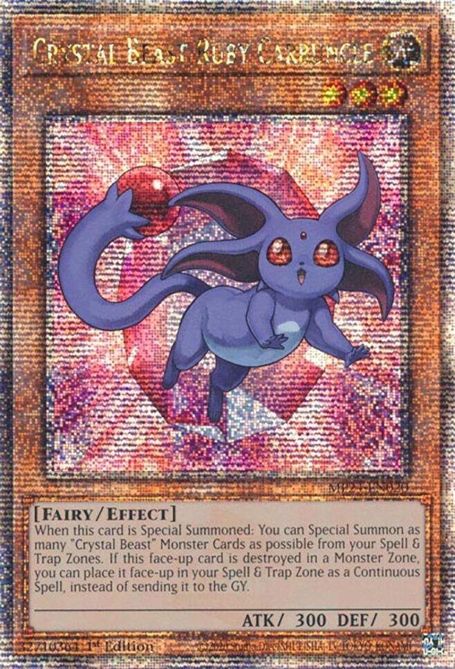 Crystal Beast Ruby Carbuncle [MP24-EN020] Quarter Century Secret Rare | Pegasus Games WI