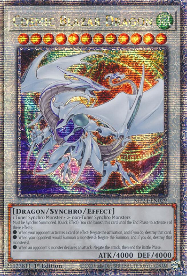 Cosmic Blazar Dragon [MP24-EN029] Quarter Century Secret Rare | Pegasus Games WI