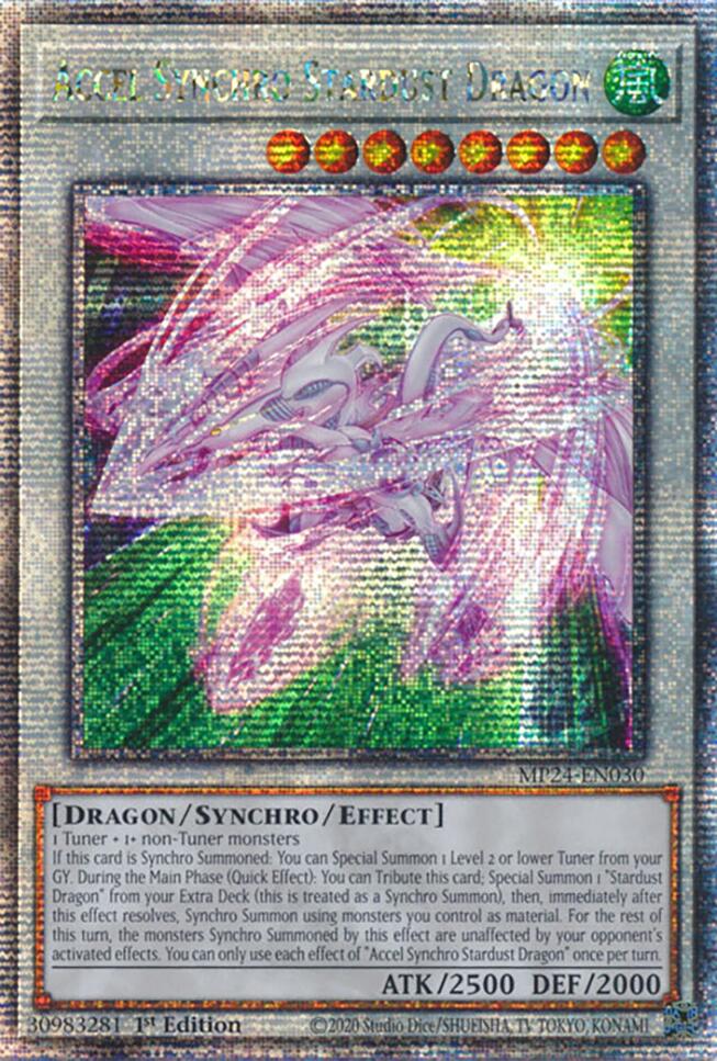 Accel Synchro Stardust Dragon [MP24-EN030] Quarter Century Secret Rare | Pegasus Games WI