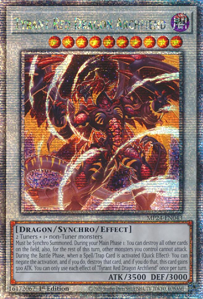 Tyrant Red Dragon Archfiend [MP24-EN043] Quarter Century Secret Rare | Pegasus Games WI