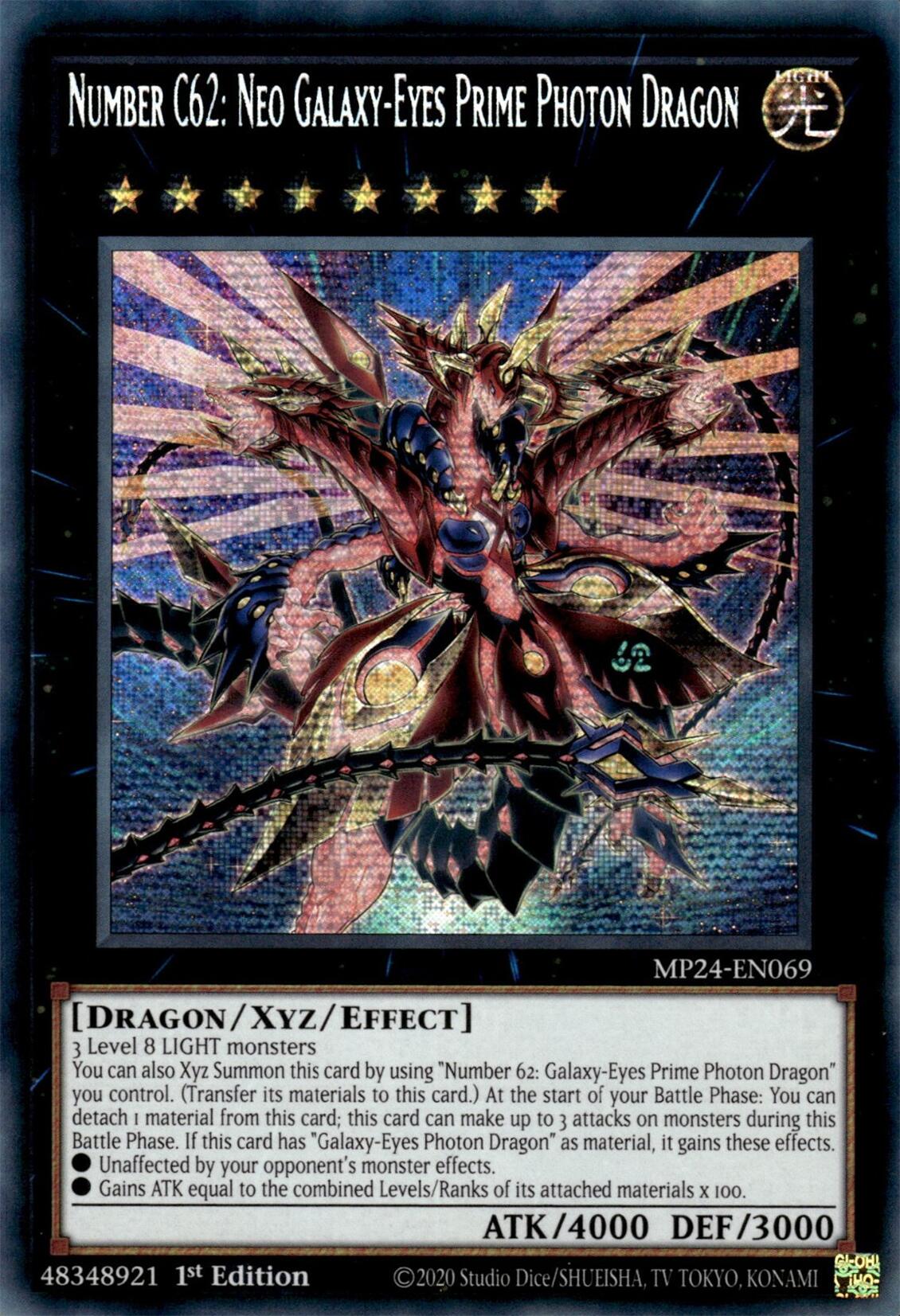 Number C62: Neo Galaxy-Eyes Prime Photon Dragon [MP24-EN069] Prismatic Secret Rare | Pegasus Games WI
