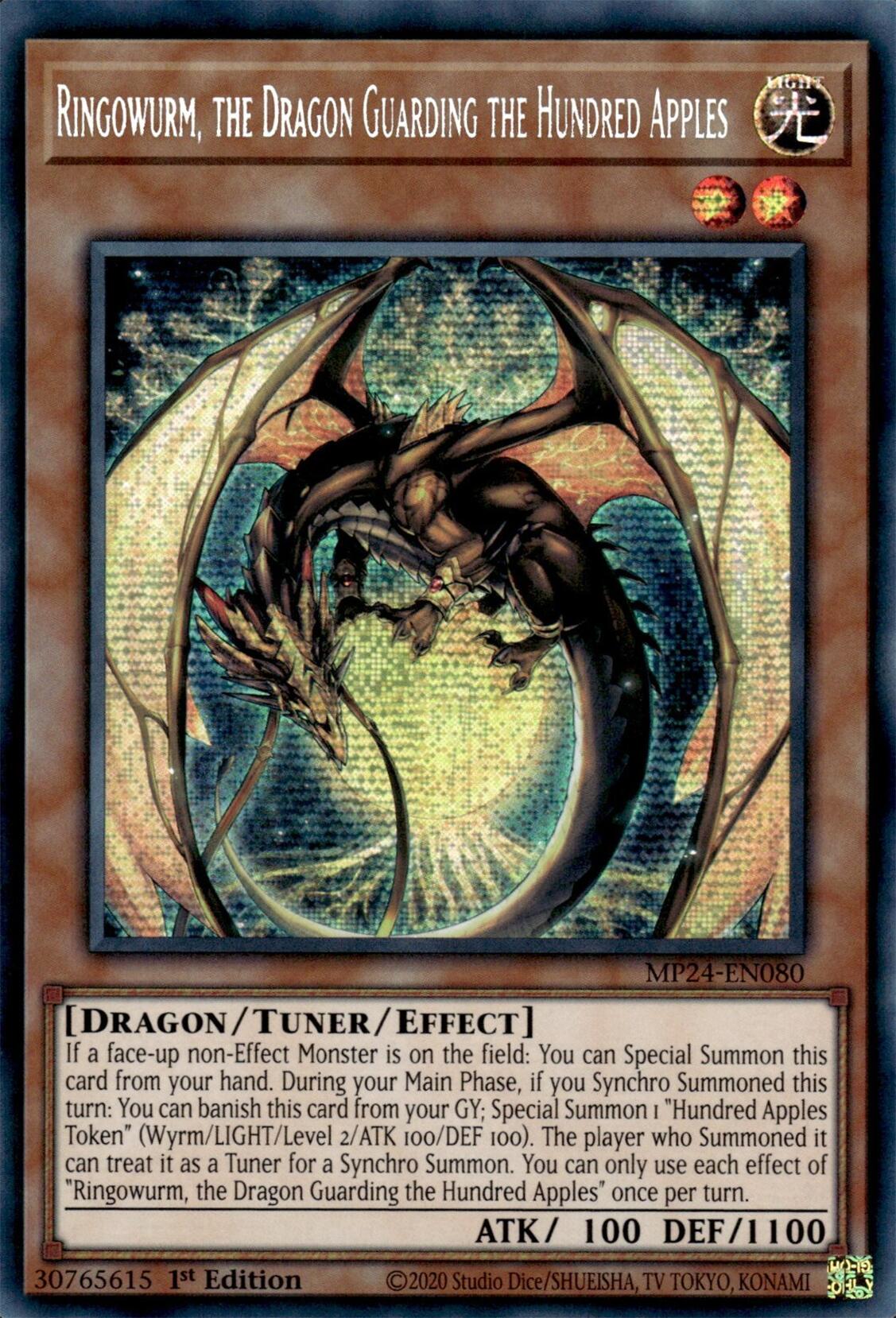 Ringowurm, the Dragon Guarding the Hundred Apples [MP24-EN080] Prismatic Secret Rare | Pegasus Games WI