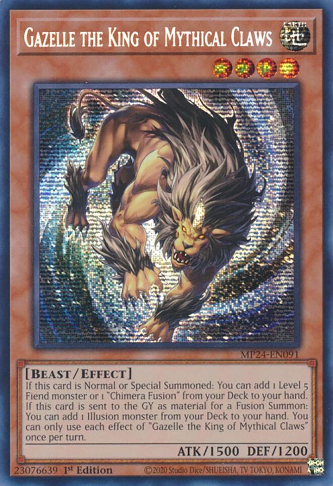 Gazelle the King of Mythical Claws [MP24-EN091] Prismatic Secret Rare | Pegasus Games WI