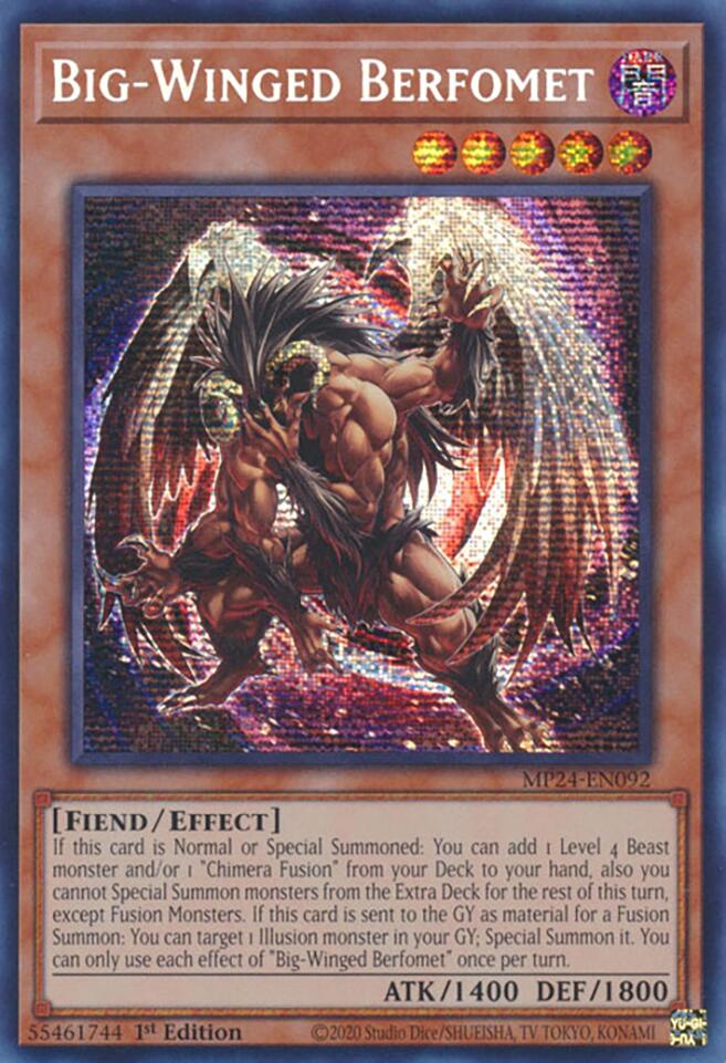 Big-Winged Berfomet [MP24-EN092] Prismatic Secret Rare | Pegasus Games WI