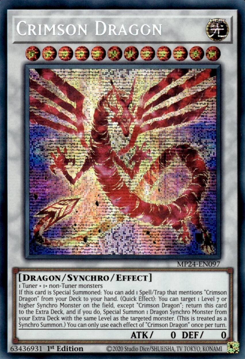 Crimson Dragon (card) [MP24-EN097] Prismatic Secret Rare | Pegasus Games WI