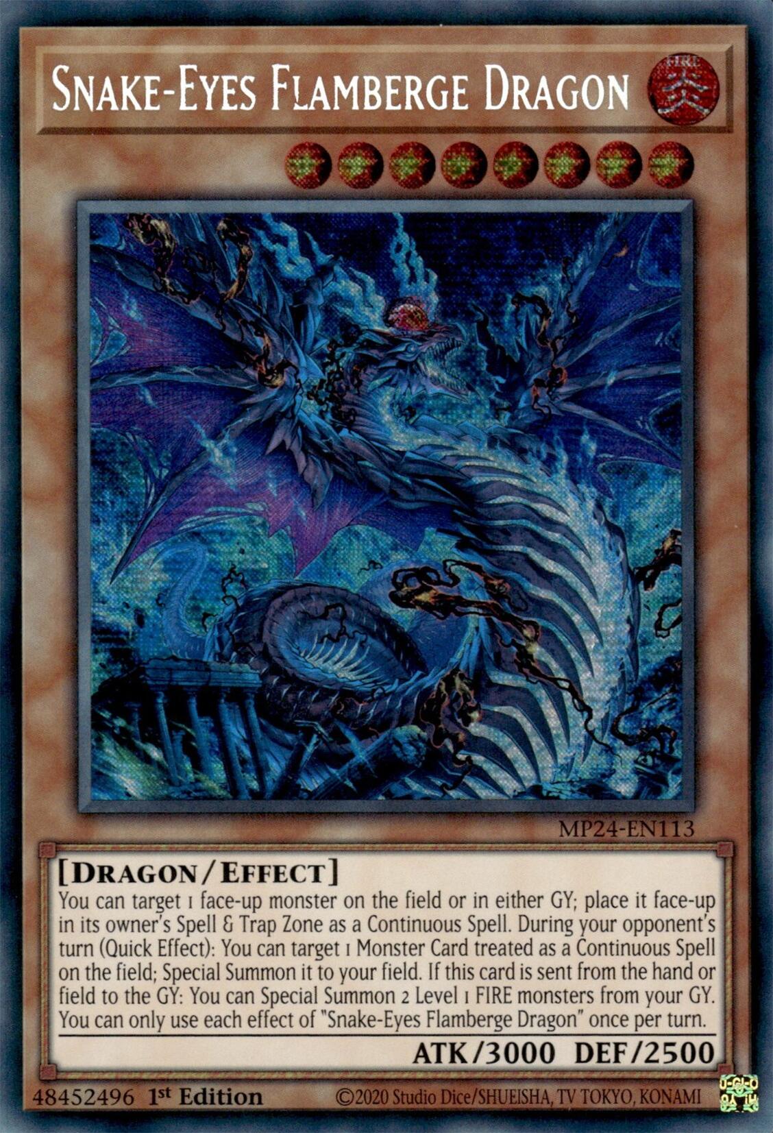 Snake-Eyes Flamberge Dragon [MP24-EN113] Prismatic Secret Rare | Pegasus Games WI