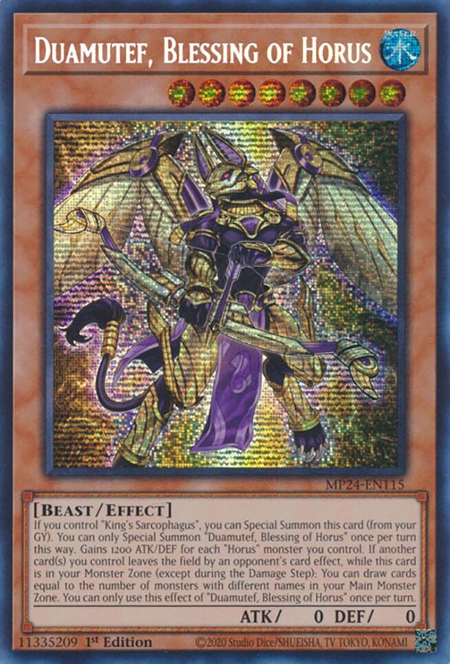 Duamutef, Blessing of Horus [MP24-EN115] Prismatic Secret Rare | Pegasus Games WI