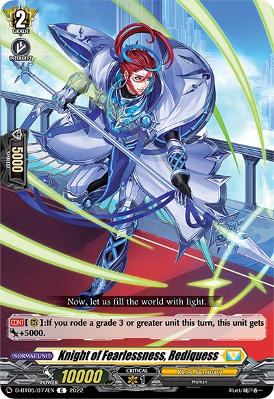 Knight of Fearlessness, Rediquess (D-BT05/077EN) [Triumphant Return of the Brave Heroes] | Pegasus Games WI